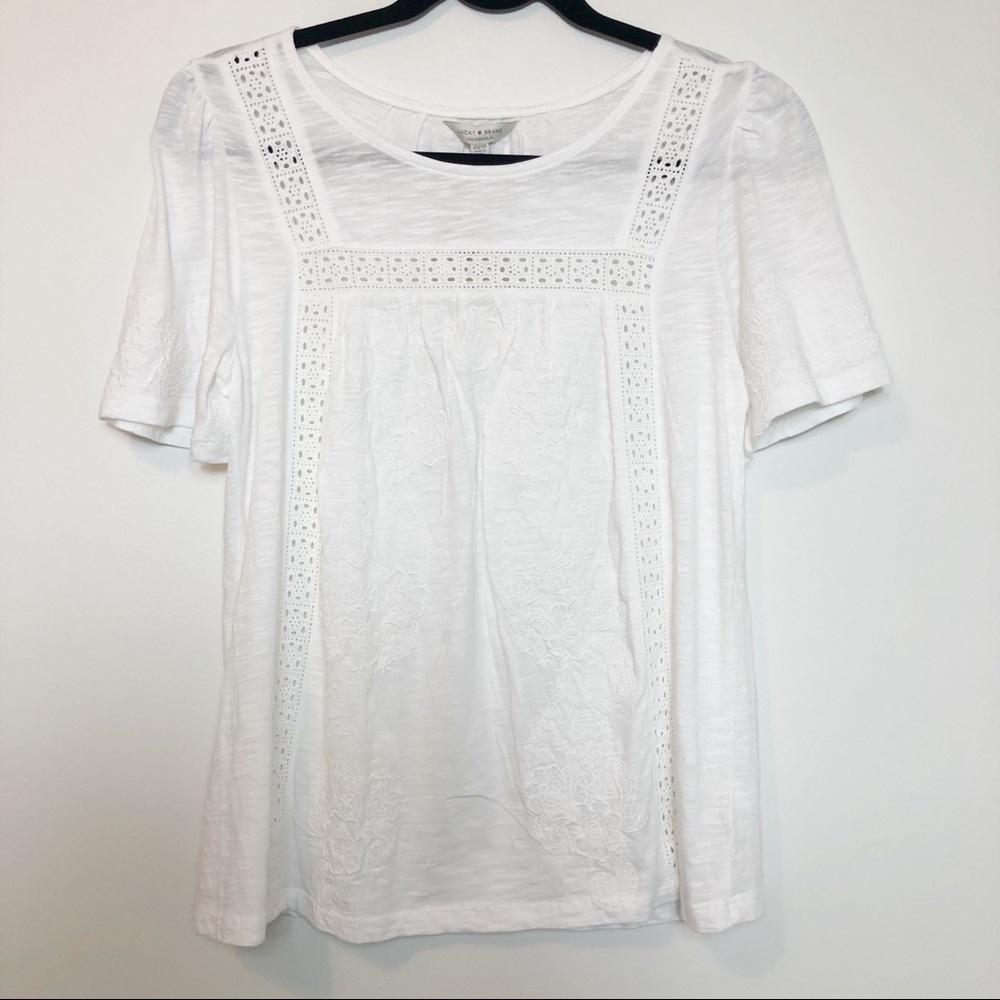 Lucky Brand short sleeve white top size xs